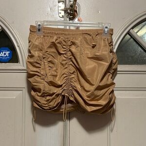 Ruched Tan Skirt